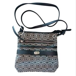 Time and Tru Black and Gray Crossbody Bag